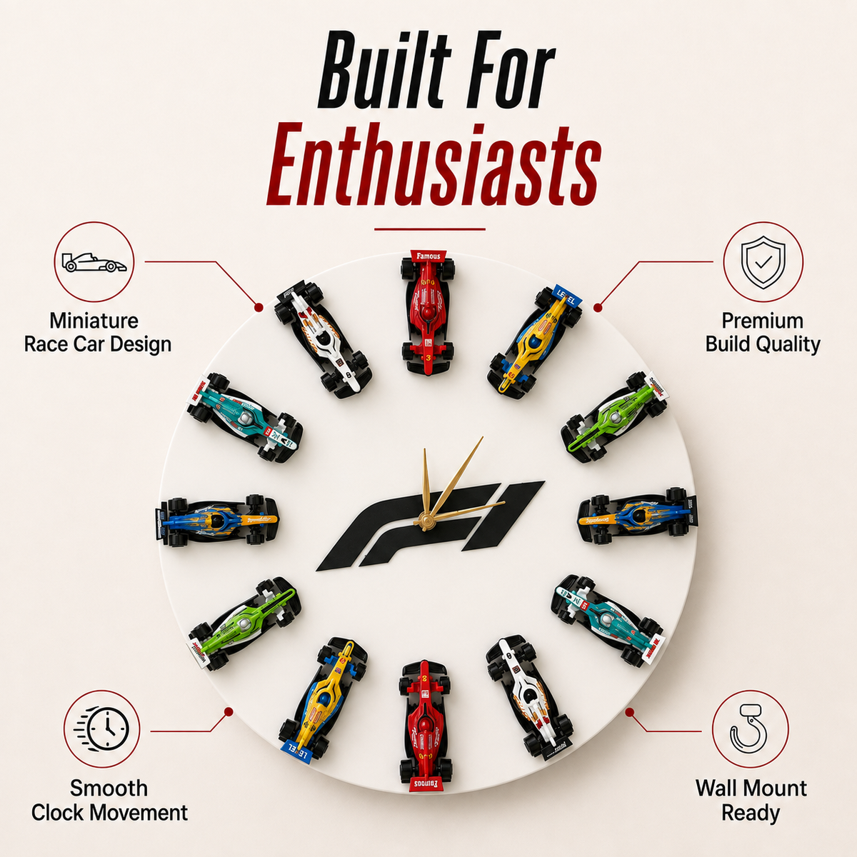 F1 Diecast Clock