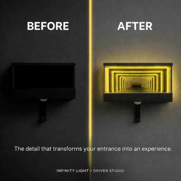 Infinity Garage Keychain Hanger,Mirrored Garage Key Holder with LED Lights