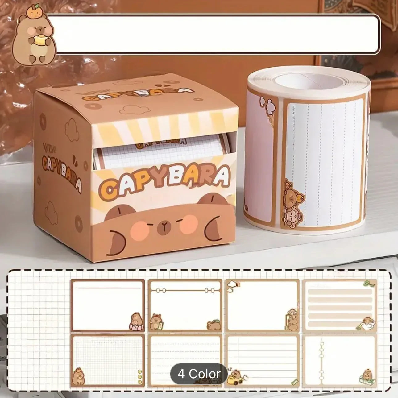 Capybara Peel Off Sticky Notes ( 1pc )