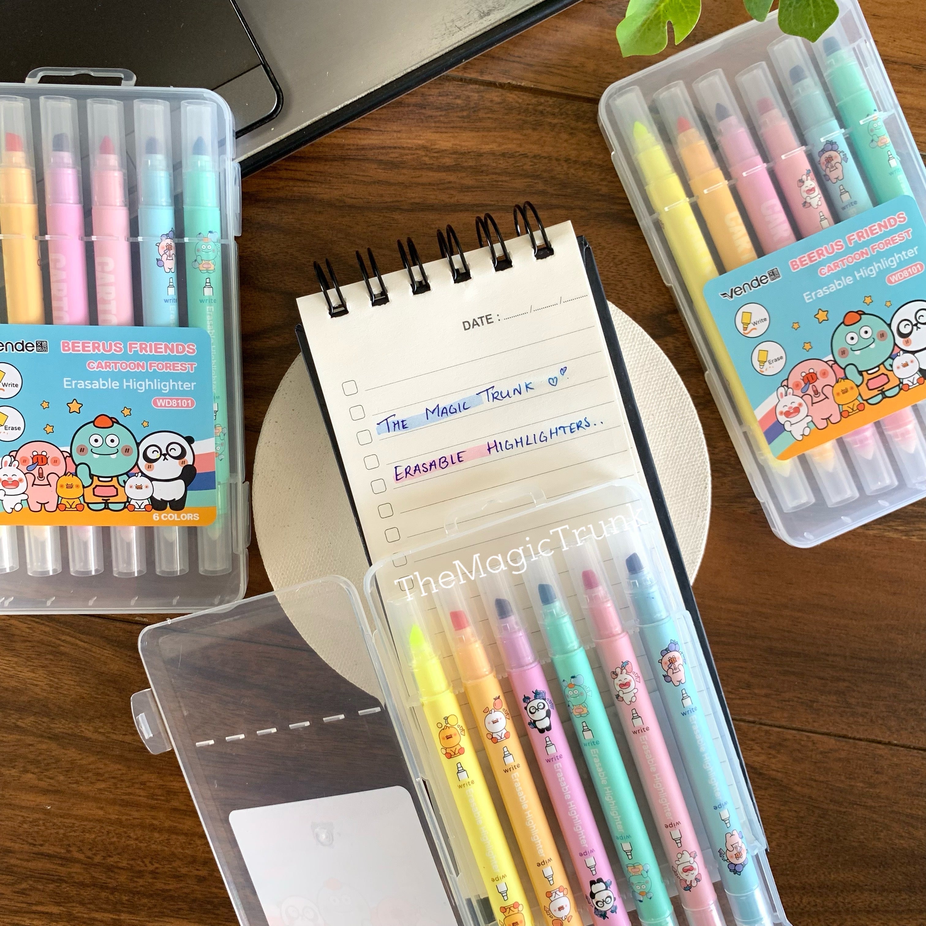 Cartoon Series Erasable Highlighters Set ( 6 pcs )