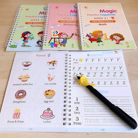 Magic Book Set of 2 ( 8 Book + 20 Refill+2 Pen+2 Grip)