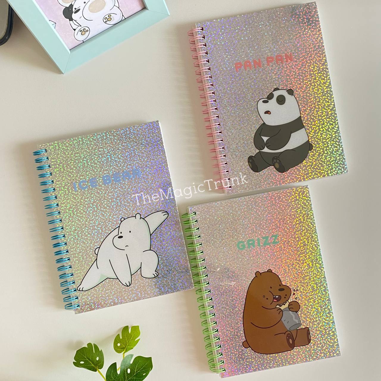 Panda We Bare Bears Holographic Spiral Notebook Diary ( 1pc )