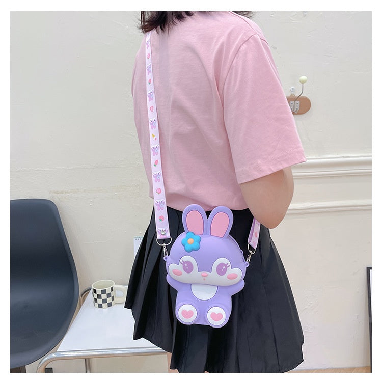 Bunny Silicon Sling Bag With Mirror Comb and Keychain ( 1 Combo Set )