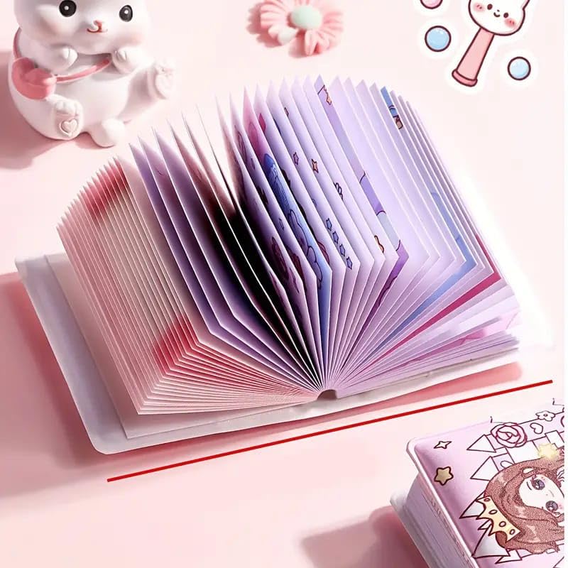 Mini Kawaii Sticker With Writable Paper Diary ( 2pcs )