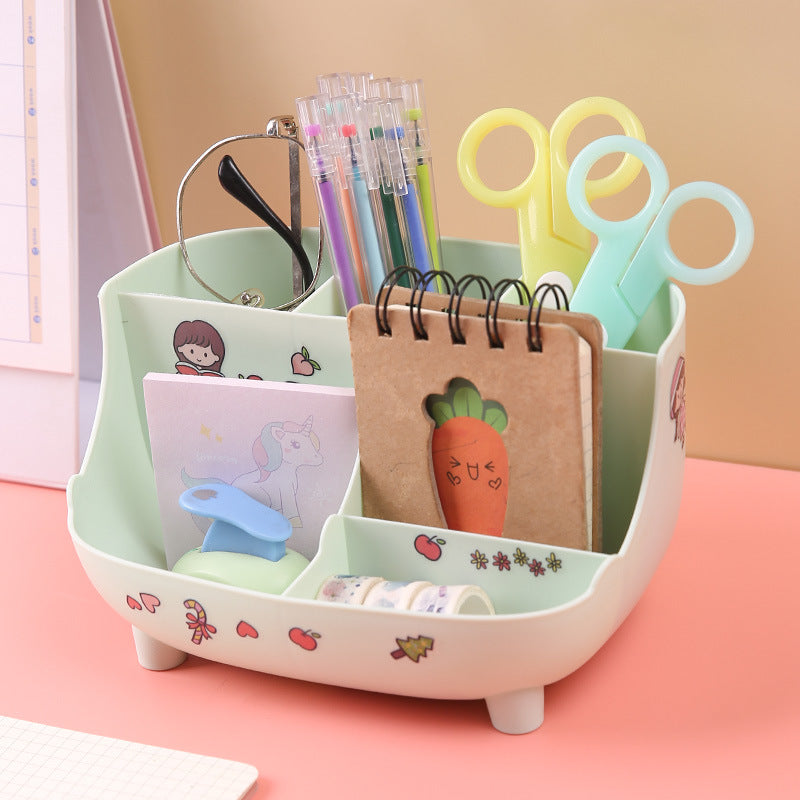 Kawaii Multipurpose Desk Storage Organizer Box With Charm ( 1pc )