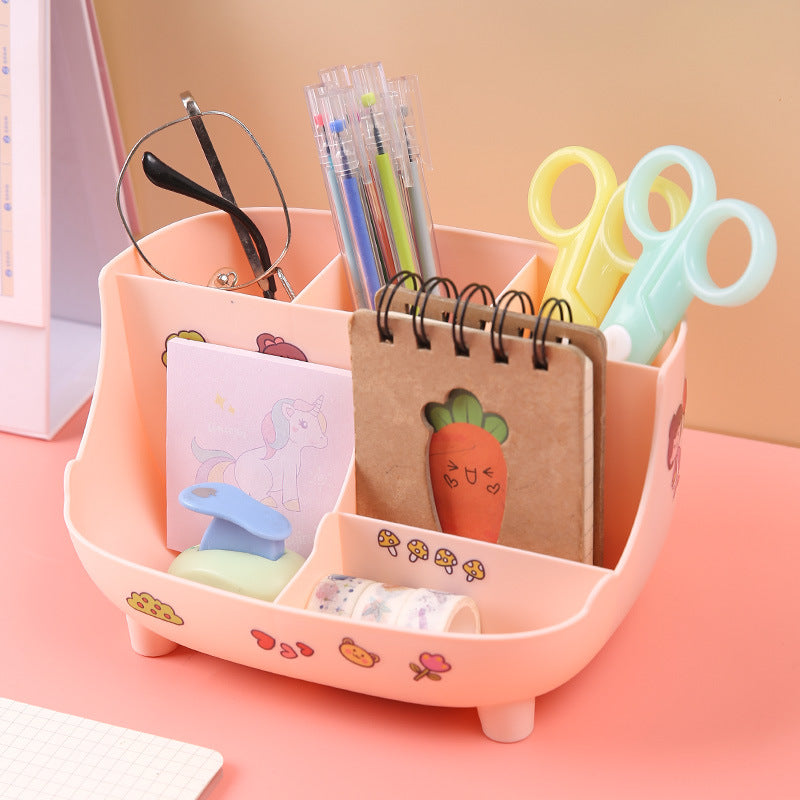 Kawaii Multipurpose Desk Storage Organizer Box With Charm ( 1pc )