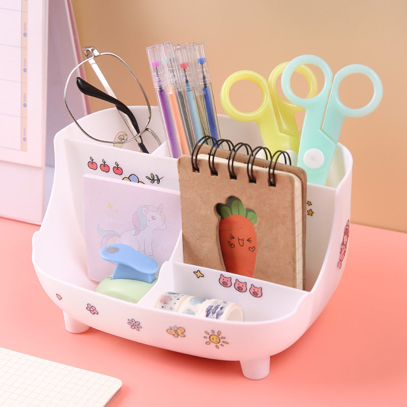 Kawaii Multipurpose Desk Storage Organizer Box With Charm ( 1pc )