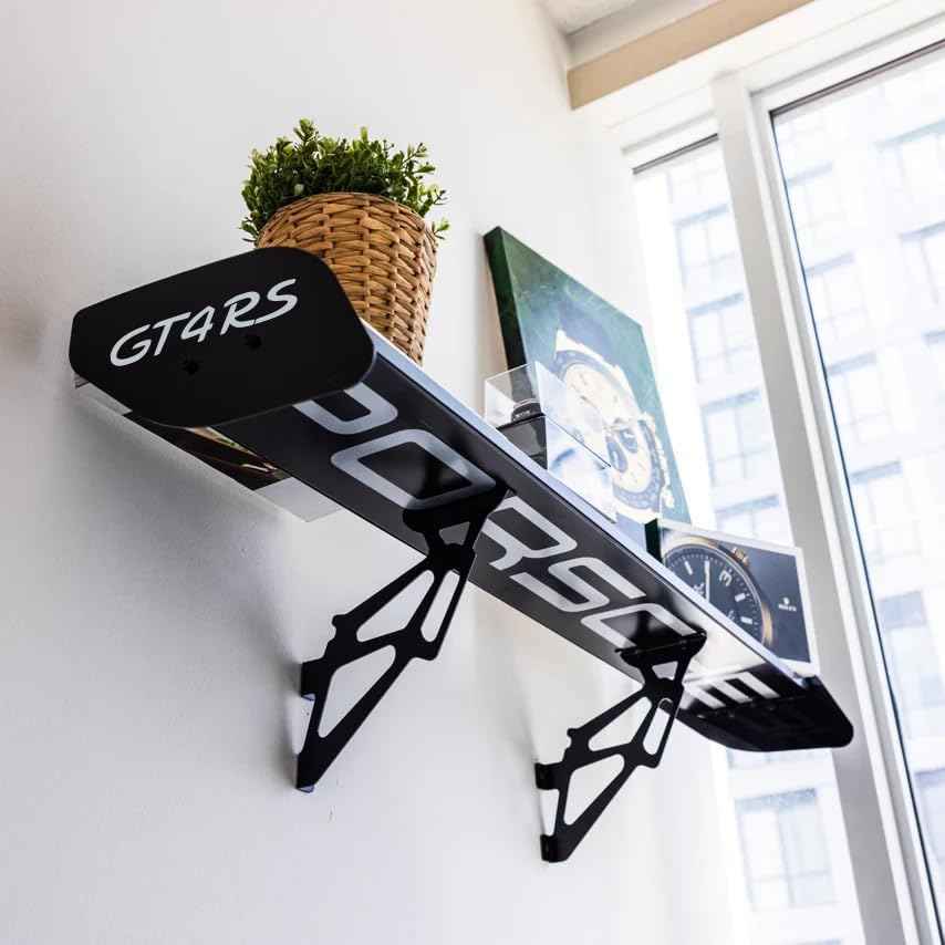 GT4 RS Spoiler Shelf for Wall –  Spoiler Shelf for Home, Office, Garage | Race Car Inspired Display Wall Shelf