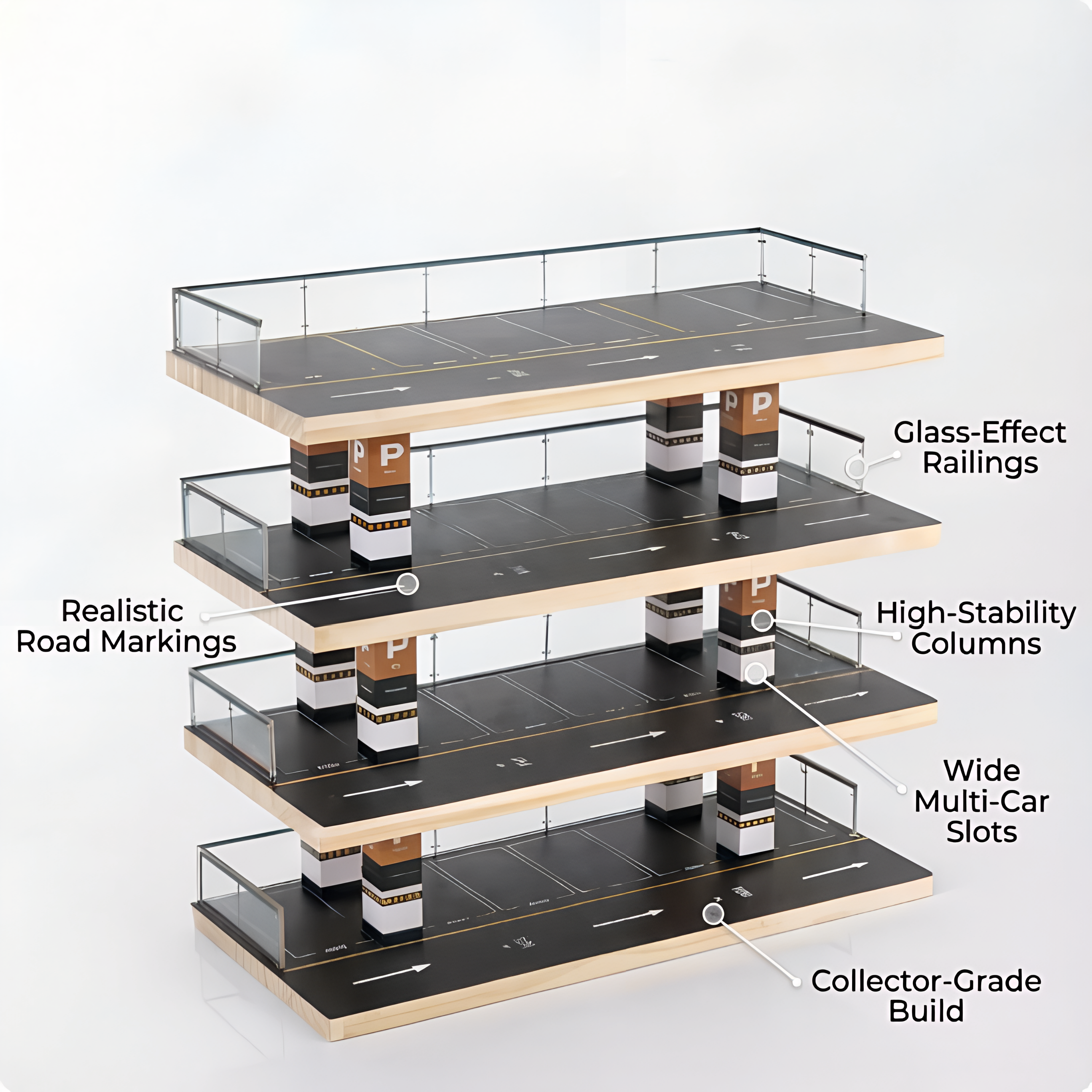 Toy Car 4-Level Parking Garage Playset (Without Cars)