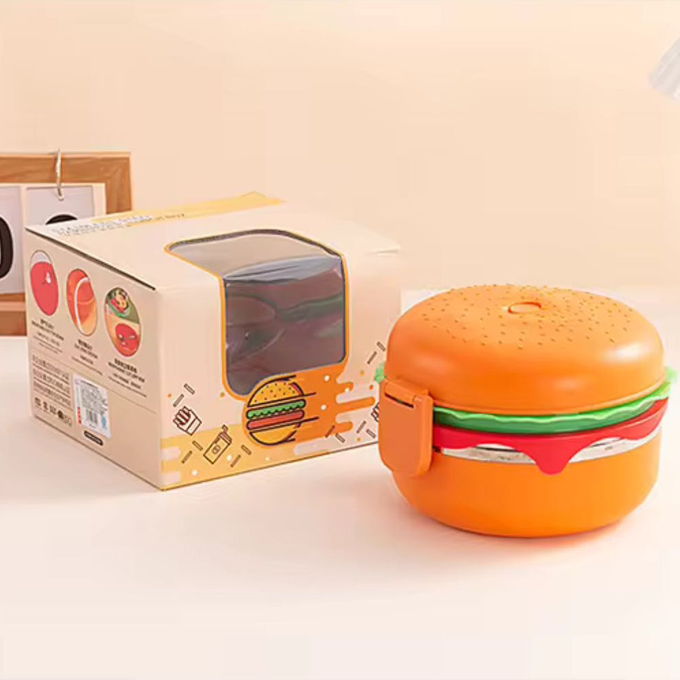 Burger Shaped Stainless Steel Lunch Box ( 1pc )