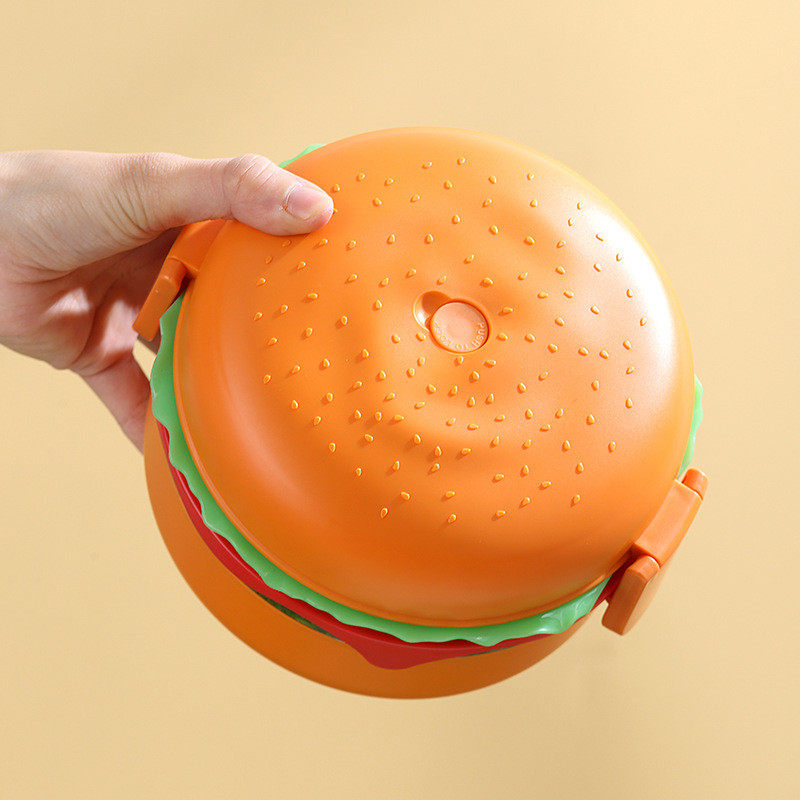 Burger Shaped Stainless Steel Lunch Box ( 1pc )