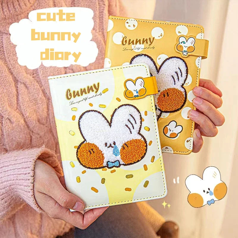 Kawaii Bunny Journal Diary Notebook With Magnetic Strap ( 1pc )